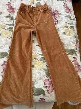 ROLLA'S Wide-Leg Corduroy Pants in Rust Brown